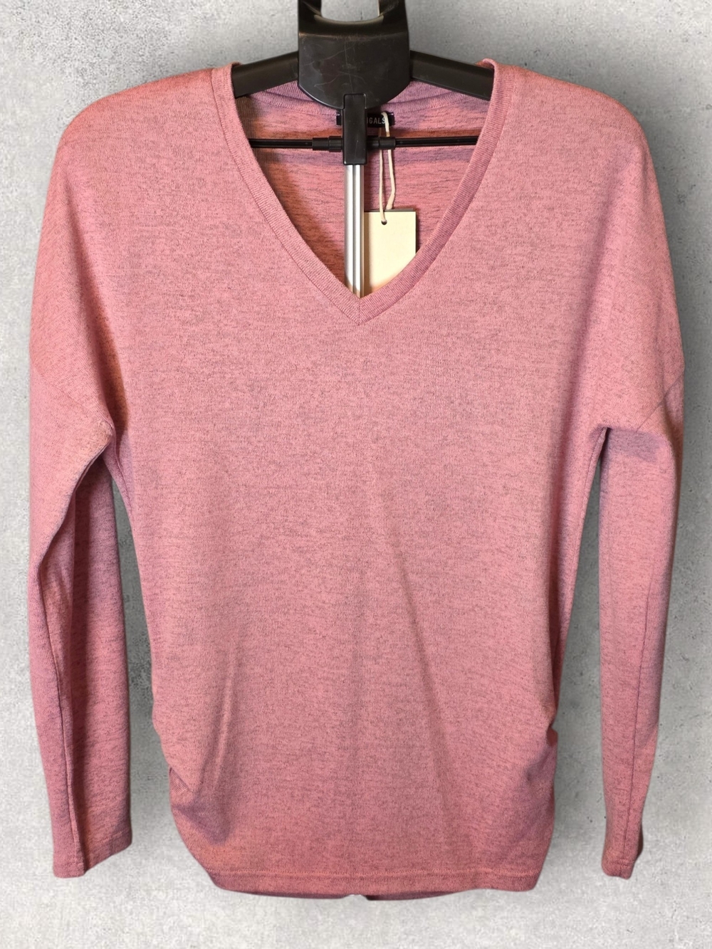 V-Neck Long Sleeve Women’s Sweater - Pink